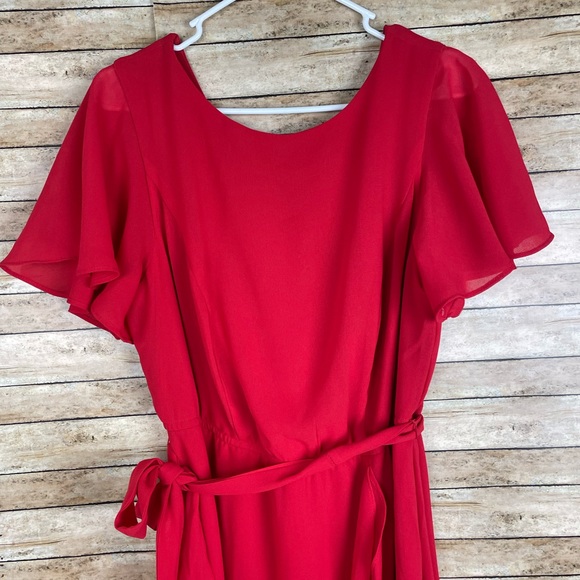 🔥💃Lane Bryant RED flutter sleeve dress💃 Size 14 - Picture 7 of 7